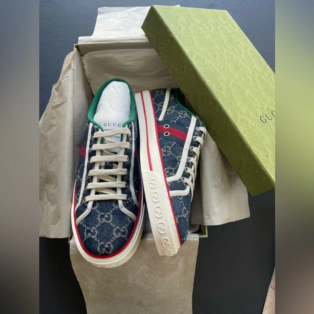 New GG GUCCI TENNIS 1977 SNEAKER Wmn42-US12 - Picture 11 of 16